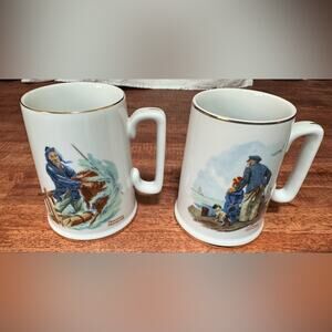 Two 1985 Norman Rockwell Coffee Mugs